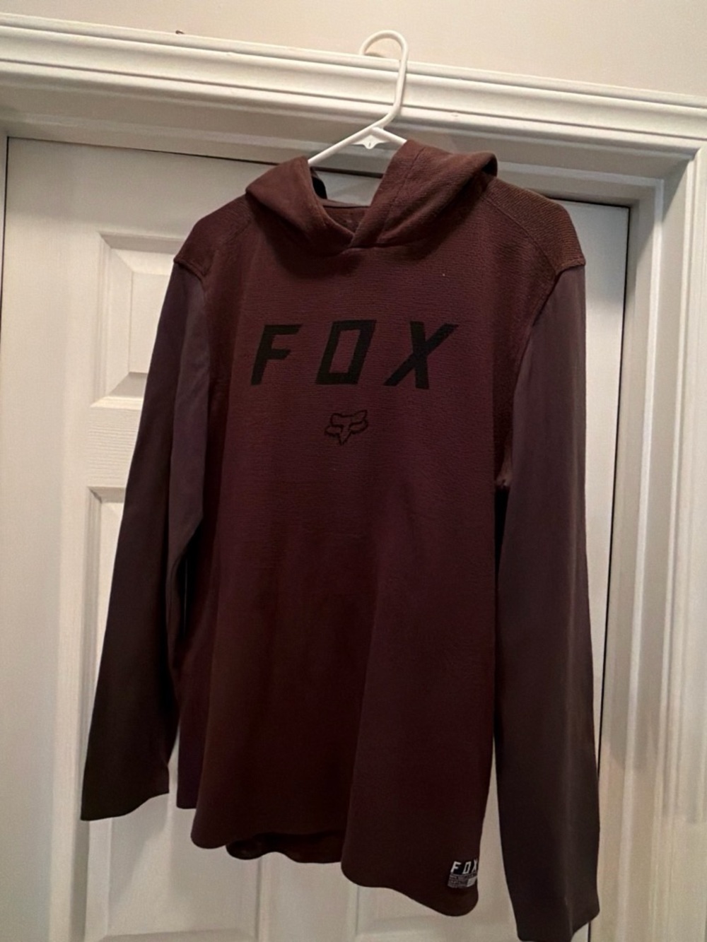 FOX Kids Hooded Long Sleeve Shirt in Dark Brown, like new